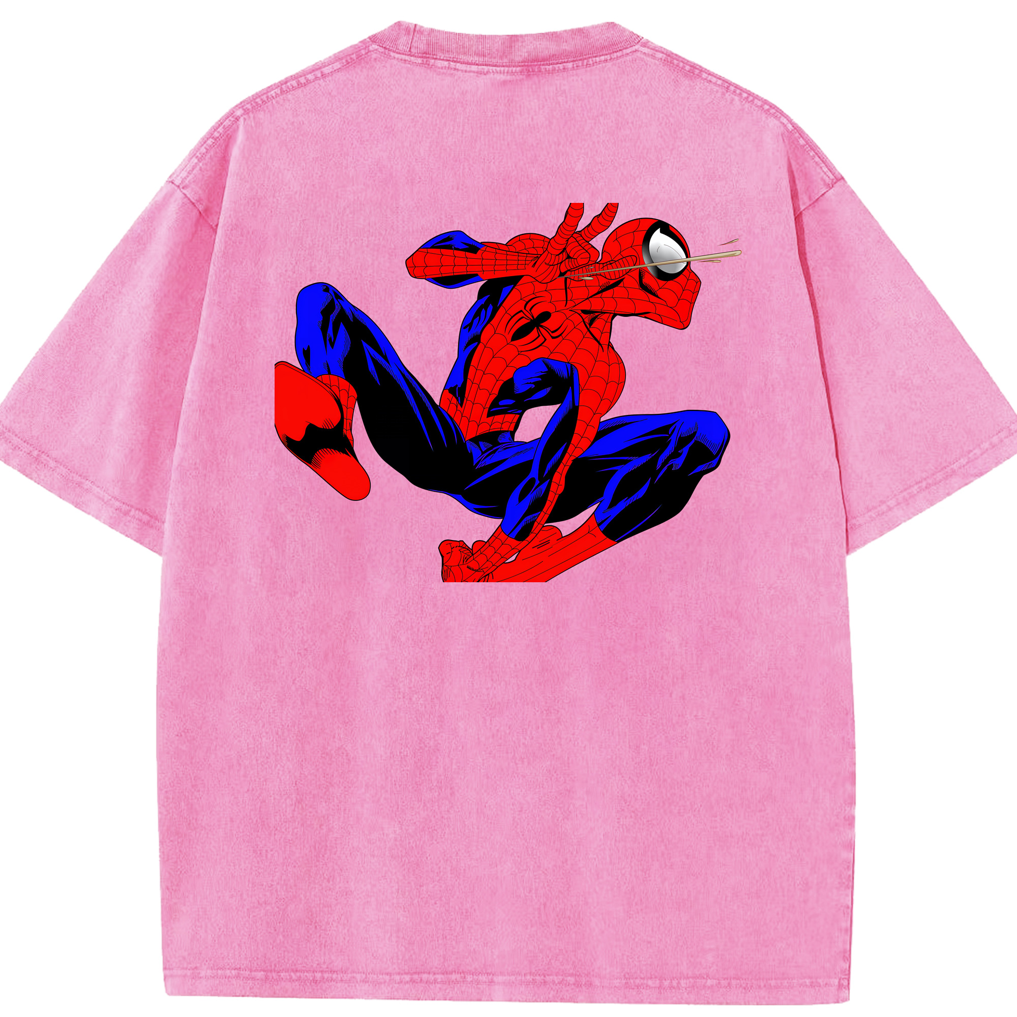 （画像用） Spider Man スパイダーマン 綿100% ヴィンテージ風 半袖Tシャツ（背面プリント）